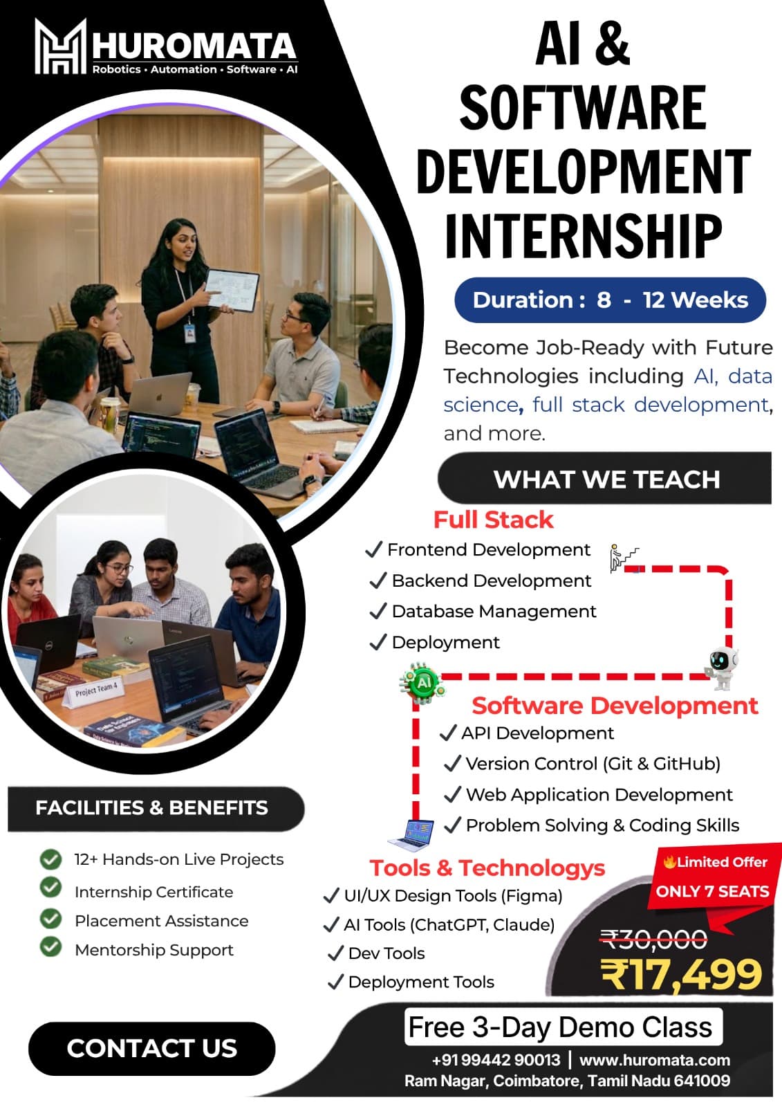 Huromata AI and Software Development Internship poster